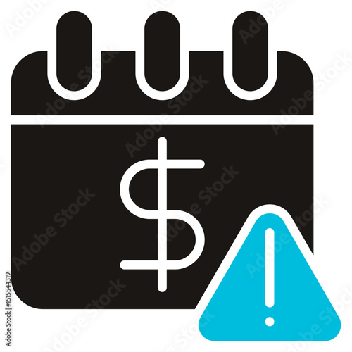 Debt Glyph Blue Grey Icon