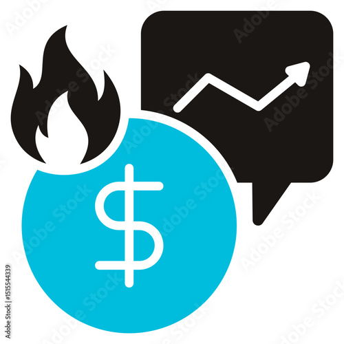 Inflation Glyph Blue Grey Icon