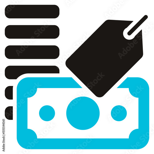 Price Glyph Blue Grey Icon