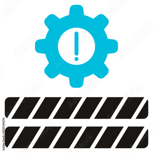 Barriers Glyph Blue Grey Icon