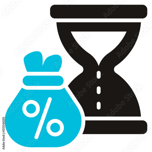 Loan Glyph Blue Grey Icon