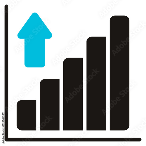 Growth Glyph Blue Grey Icon