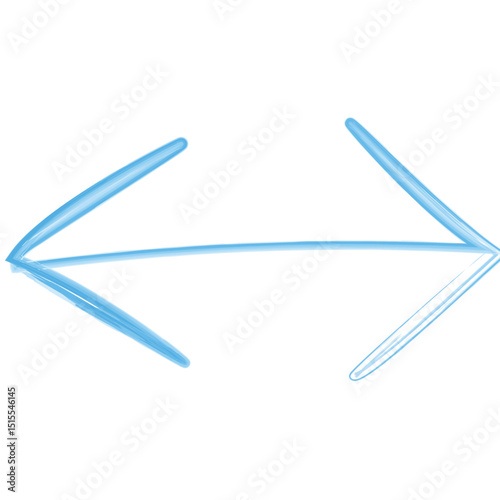 水彩矢印　手書き　青色〜Watercolor arrow, handwritten, blue〜