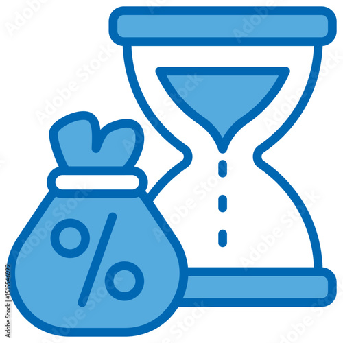 Loan Blue White Icon Editable Stroke