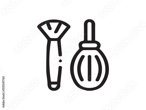 The image displays two black outline icons on a white background.