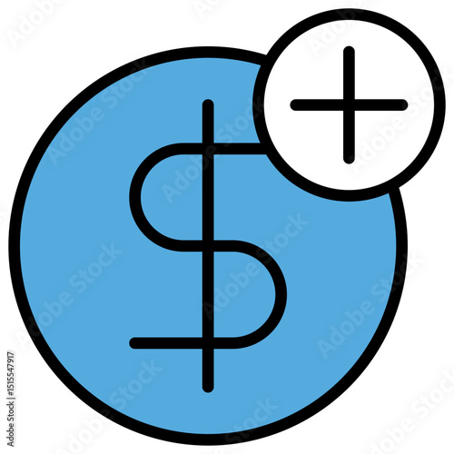 Subsidy Blue Black Icon Editable Stroke