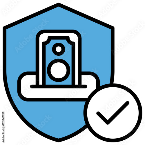Saving Blue Black Icon Editable Stroke