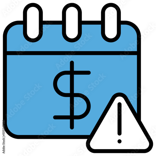 Debt Blue Black Icon Editable Stroke
