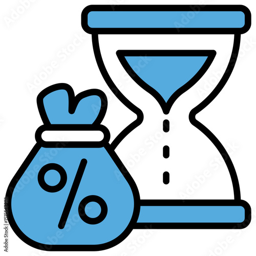 Loan Blue Black Icon Editable Stroke