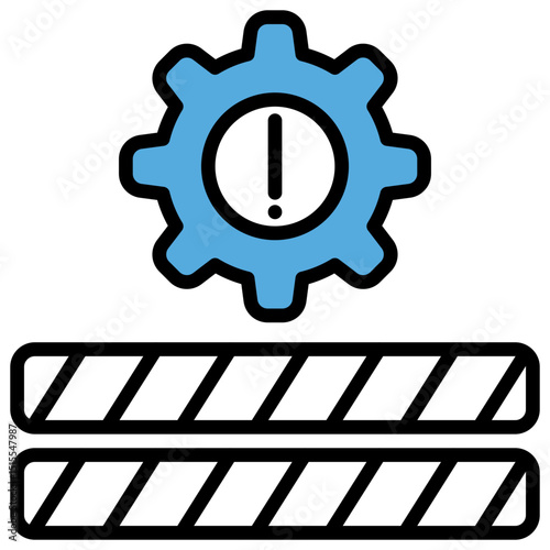 Barriers Blue Black Icon Editable Stroke