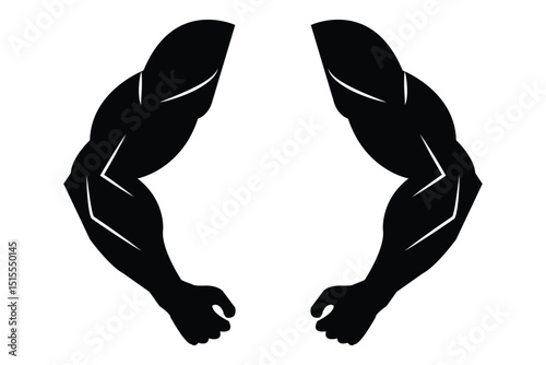 Muscle arm icon. Muscular arm logo. Flexing biceps symbol. biceps icons, Bodybuilding and fitness concept, on a white background.