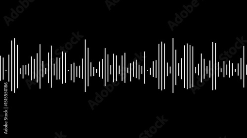 Dynamic equalizer visual effect, Abstract sound waves, Digital simple equalizer (sound wave), on isolated background.Sound Wave Animated audio waveform spectrum animation.4k