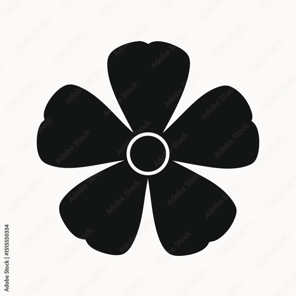 Simple Black Flower Icon Elegant Floral Design Element Simple Black Flower Icon Elegant Floral Design Element