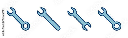 wrench icon vector isolated on white background. Wrench vector icon. Spanner symbol