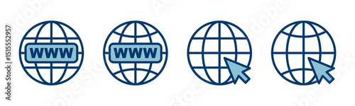 Web icon vector isolated on white background. Website vector icon. Internet world vector