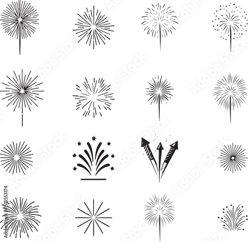 Celebration Fireworks Vector Icons