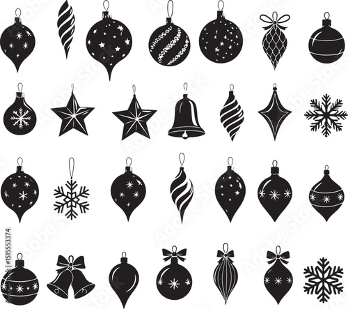 Christmas Ornament Silhouette Set