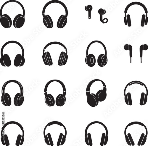 Diverse Headphone Icon Set