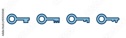 Key icon vector isolated on white background. Key vector icon. Key symbol. security