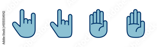 Hand icon vector isolated on white background. Hand gesture. hand stop