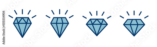 Diamond icon vector isolated on white background. Diamond vector icon. Gemstone symbol