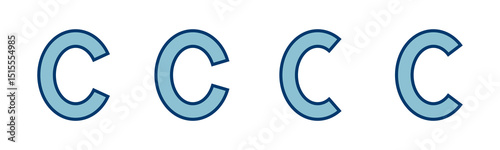 Copyright icon vector isolated on white background. copyright symbols