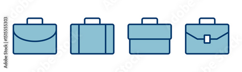 Briefcase icon vector isolated on white background. Briefcase vector icon