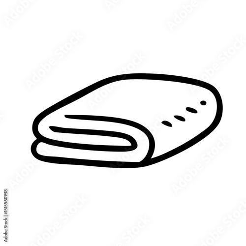 タオル　線画　手書き