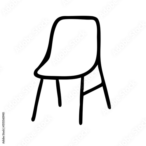 いす　線画　手書き