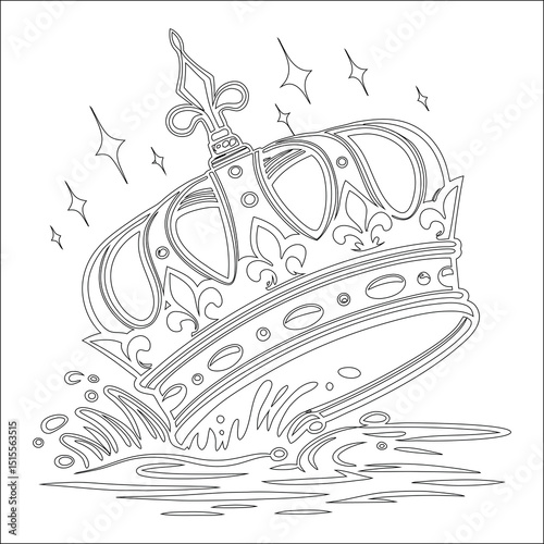 Vector illustration design of a boat or yacht on the sea, with elements of cartoon, sketch, icon, logo, and travel art