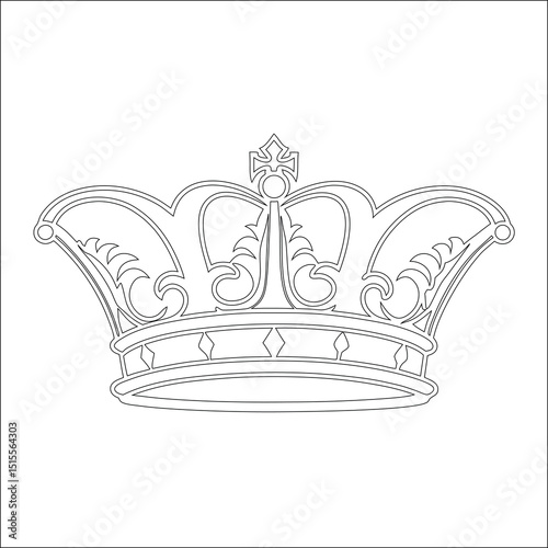 Royal crown vector design element set for vintage heraldic illustration