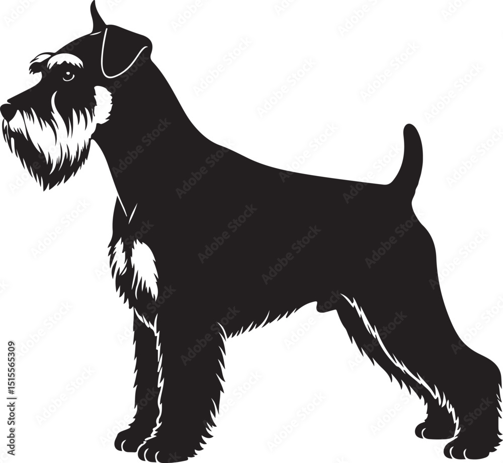 Foto Miniature Schnauzer Side View Silhouettes