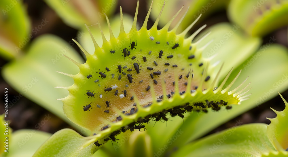 Fototapeta premium Venus Flytrap Consuming A Multitude Of Insects For Sustained Growth