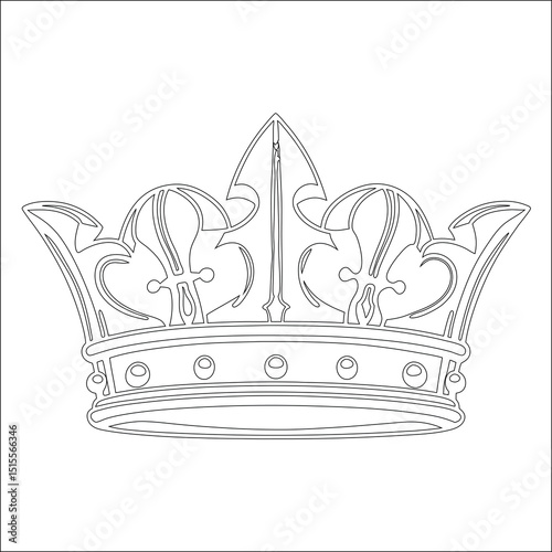 Golden royal crown vector illustration isolated on white background