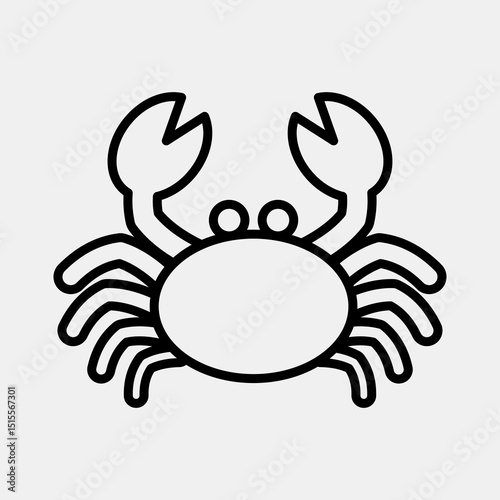 Icon cancer the crab. Zodiac horoscope elements. Icon in line style.