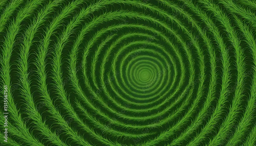 Fototapeta premium Intricate Spiral of Verdant Plant Life Creating Hypnotic Pattern