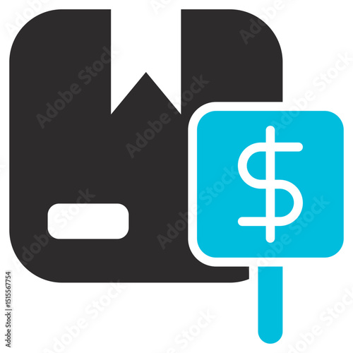 Bidding Glyph Blue Grey Icon