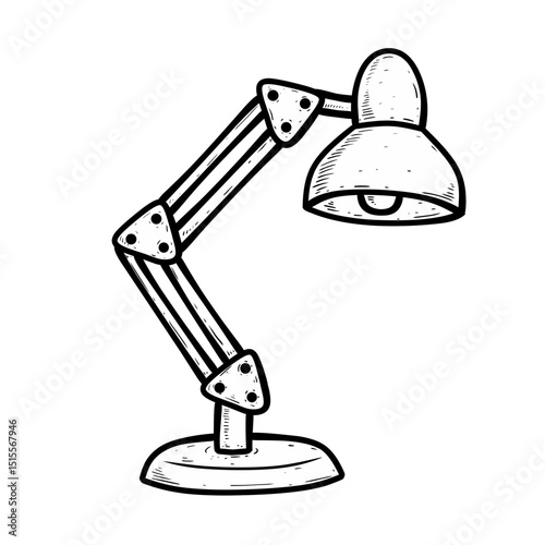 retro desk lamp isolated on white