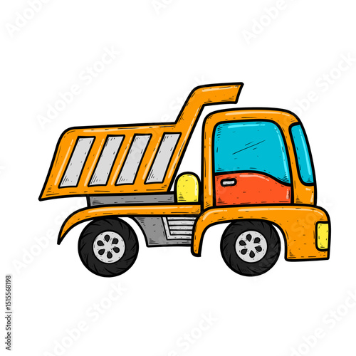yellow truck isolated on white
