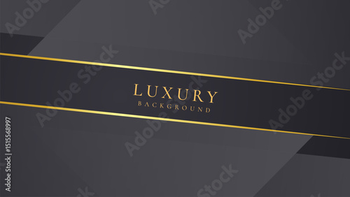 Abstract shape black and gold lines luxury background