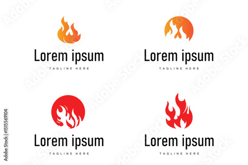 fire logo design template silhouette of fire burning illustration symbol simple flame