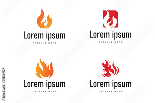 fire logo design template silhouette of fire burning illustration symbol simple flame