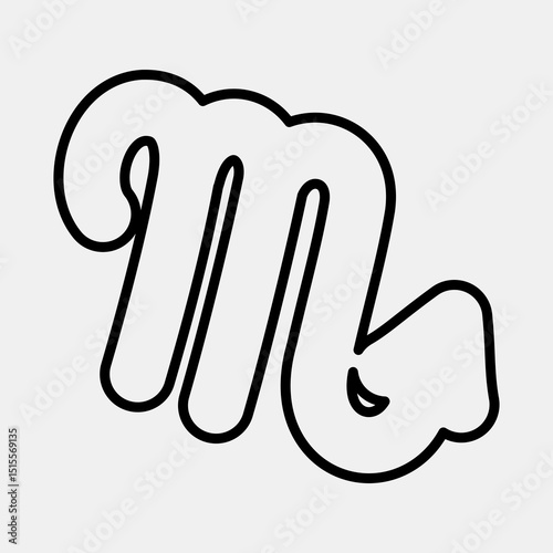 Icon scorpio. Zodiac horoscope elements. Icon in line style.