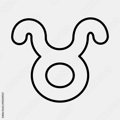 Icon taurus. Zodiac horoscope elements. Icon in line style.