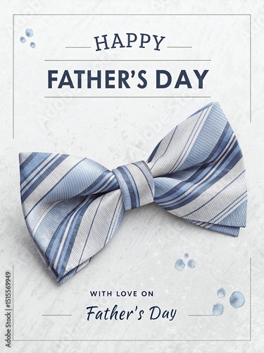 Creative greeting card design featuring a bow tie for Fathers Day celebration