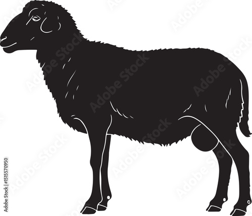 Side View of a Karakul Sheep