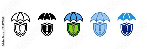 Umbrella Shield Icon Element For Design
