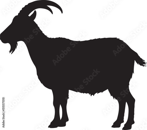 Spanish Goat Side View Silhouettes