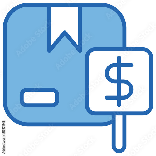 Bidding Blue White Icon