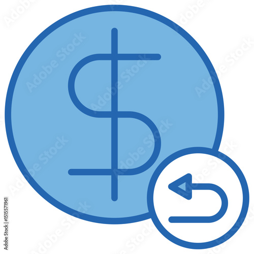 Return On Investment Blue White Icon